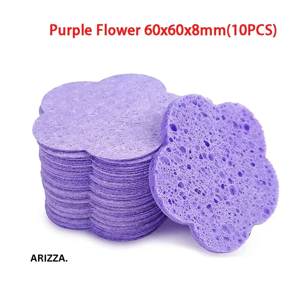 Reusable Face Makeup Removal Sponge 10PCS Purple M