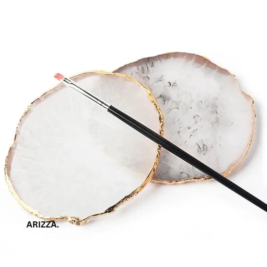 Round Resin Agate Stone Nail Art Palette