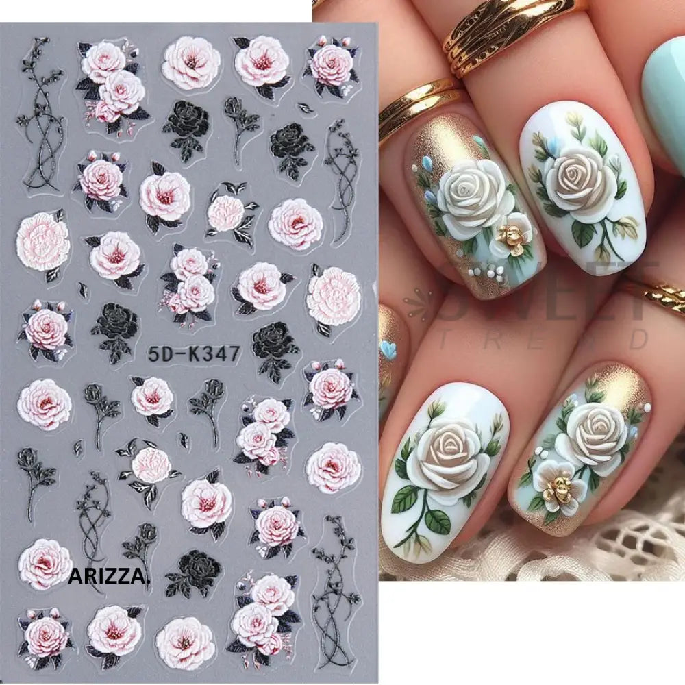 Self-Adhesive 5D Embossed Nail Sticker