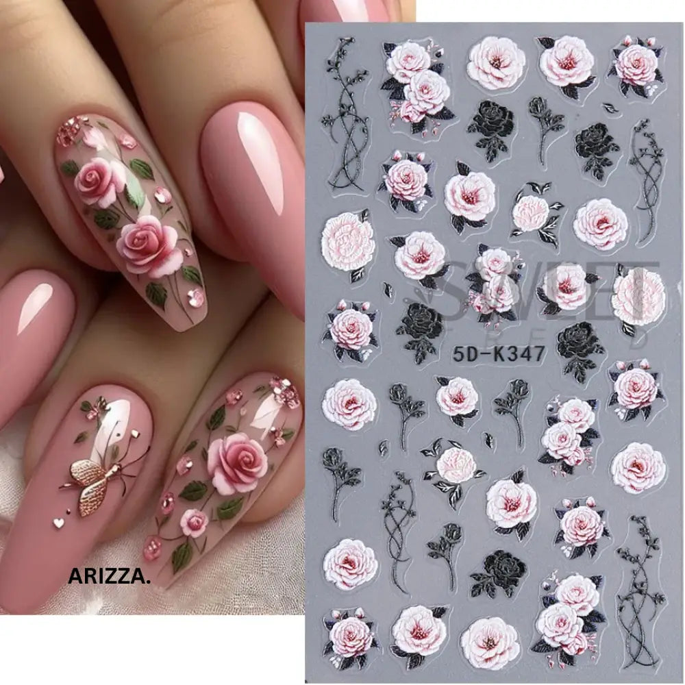 Self-Adhesive 5D Embossed Nail Sticker