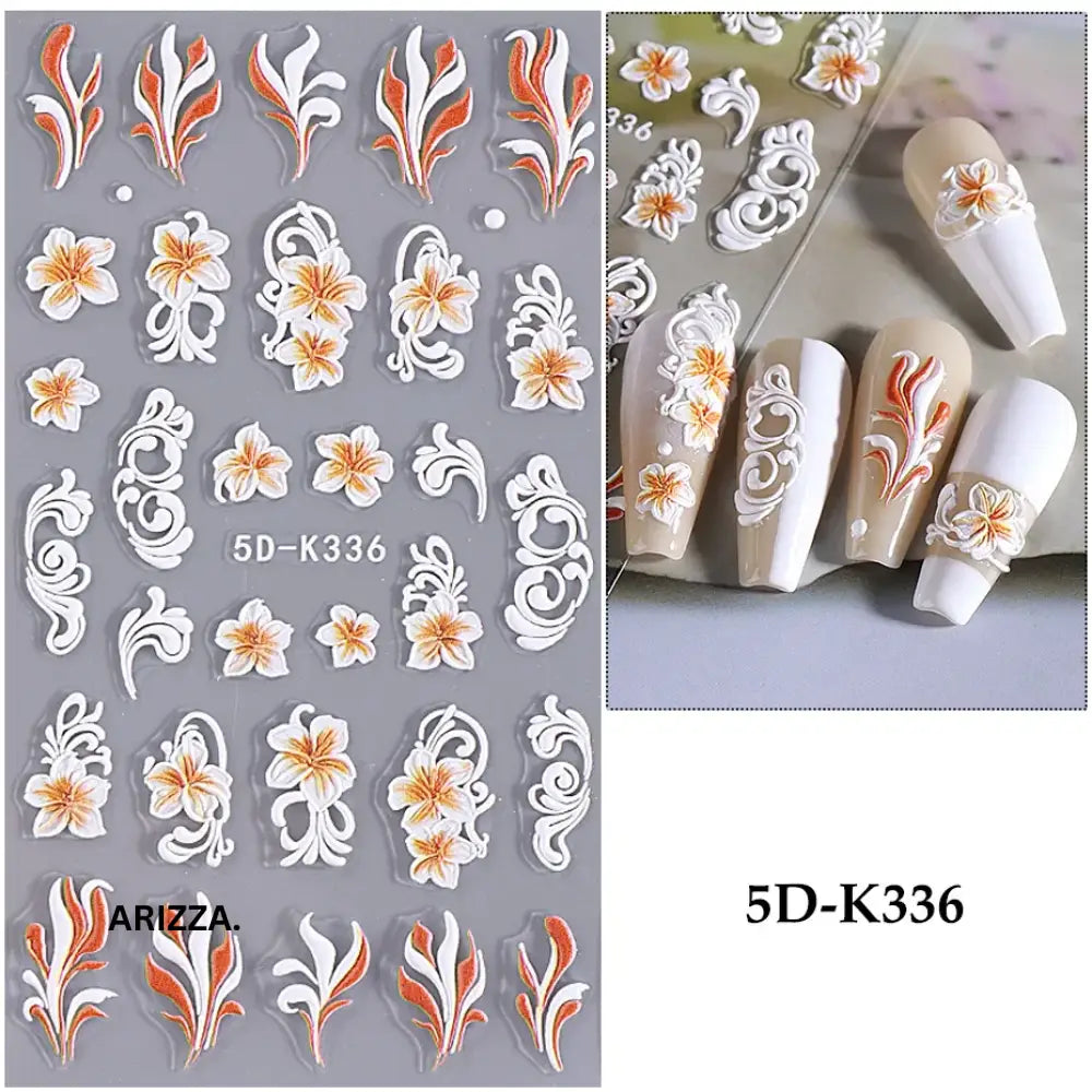 Self-Adhesive 5D Embossed Nail Sticker 5D-K336