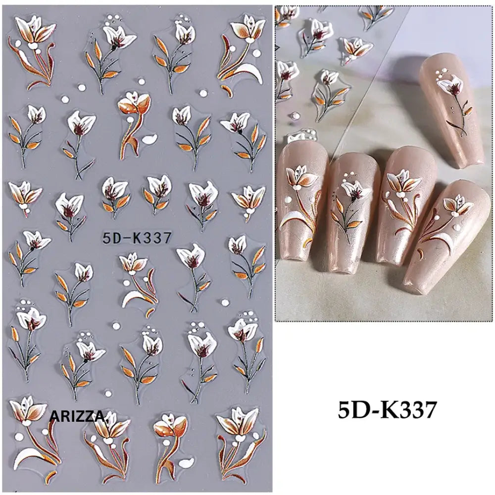 Self-Adhesive 5D Embossed Nail Sticker 5D-K337