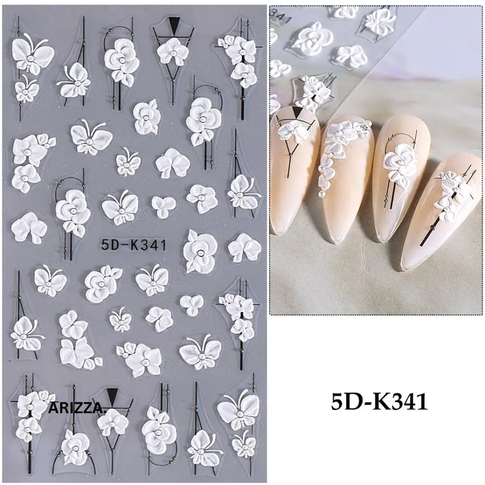 Self-Adhesive 5D Embossed Nail Sticker 5D-K341