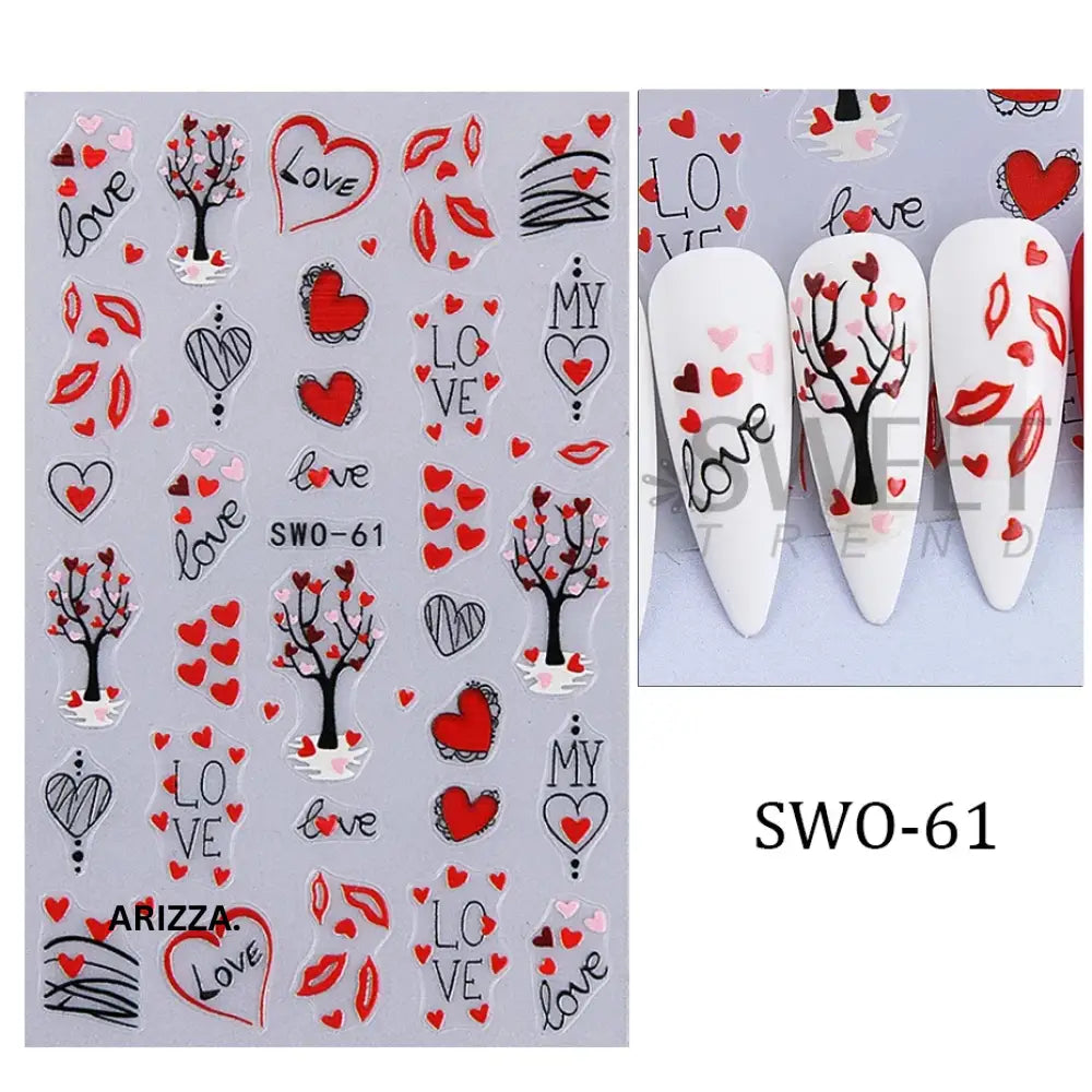 Self-Adhesive 5D Embossed Nail Sticker SWO-61