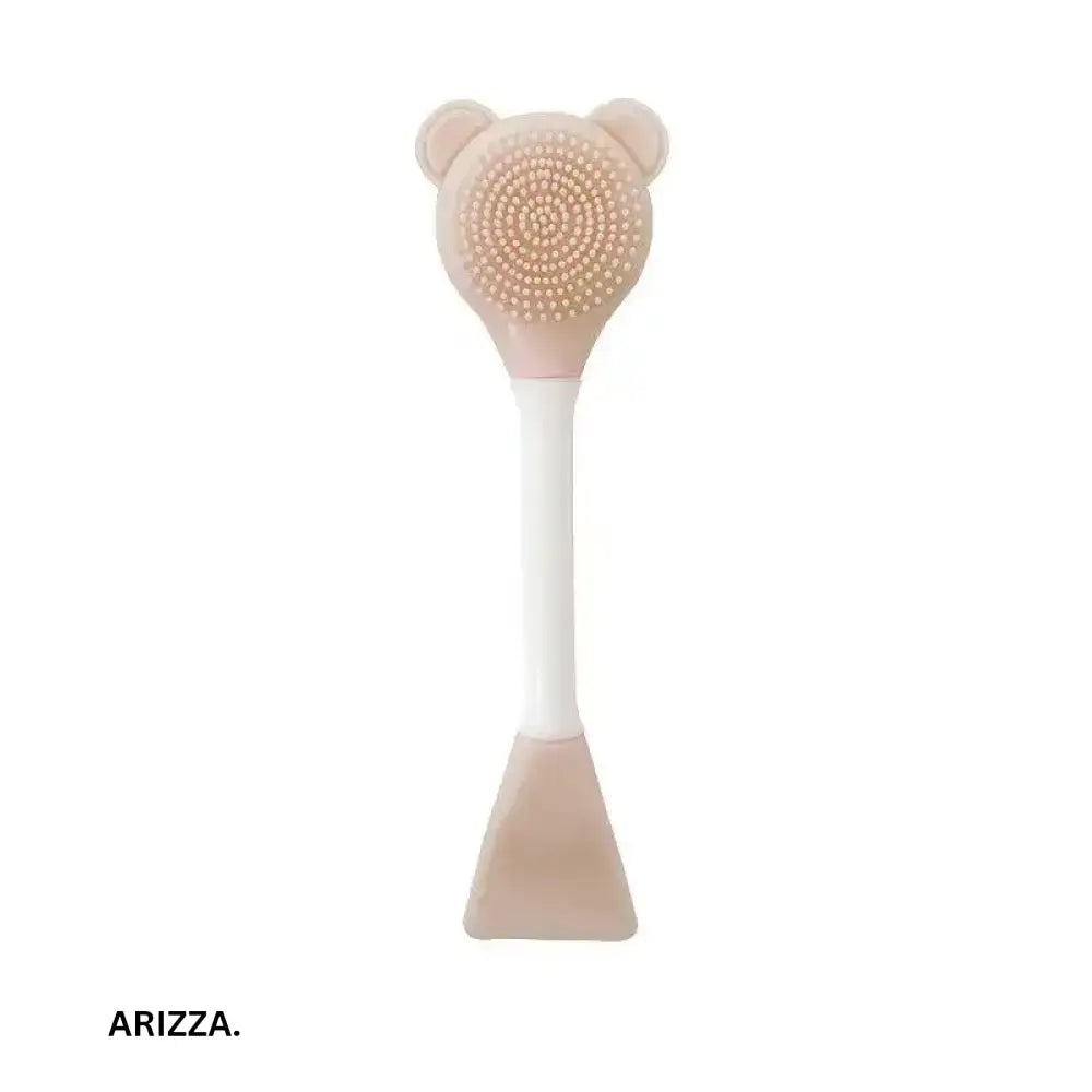 Silicone Double Head Facial Mask Brush coffee