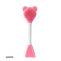 Silicone Double Head Facial Mask Brush dark pink