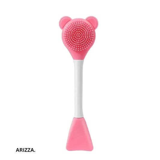 Silicone Double Head Facial Mask Brush dark pink