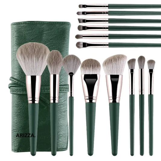 Soft Fluffy Makeup Brushes 14pcs brush bag