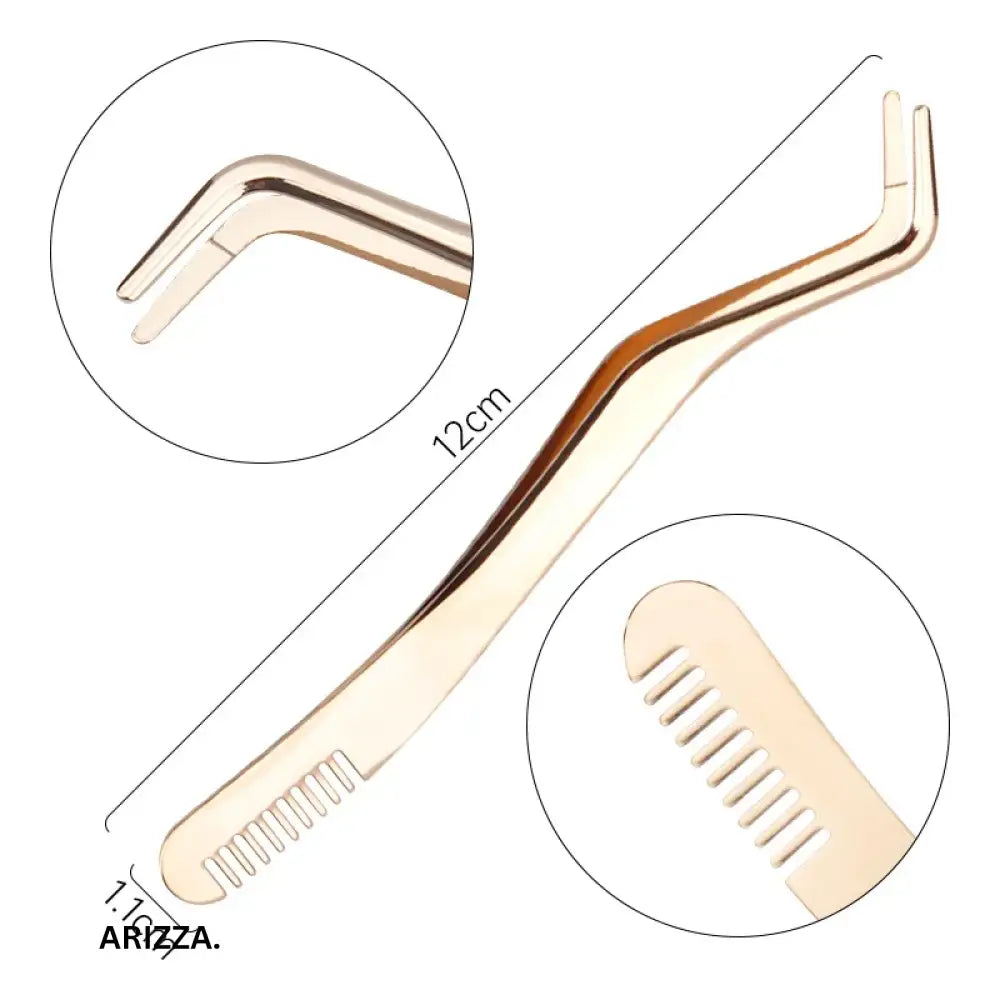 Stainless Steel Anti-Static Eyelash Comb Tweezers