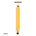 T Shape Vibrating Facial Roller Massager Gold no box