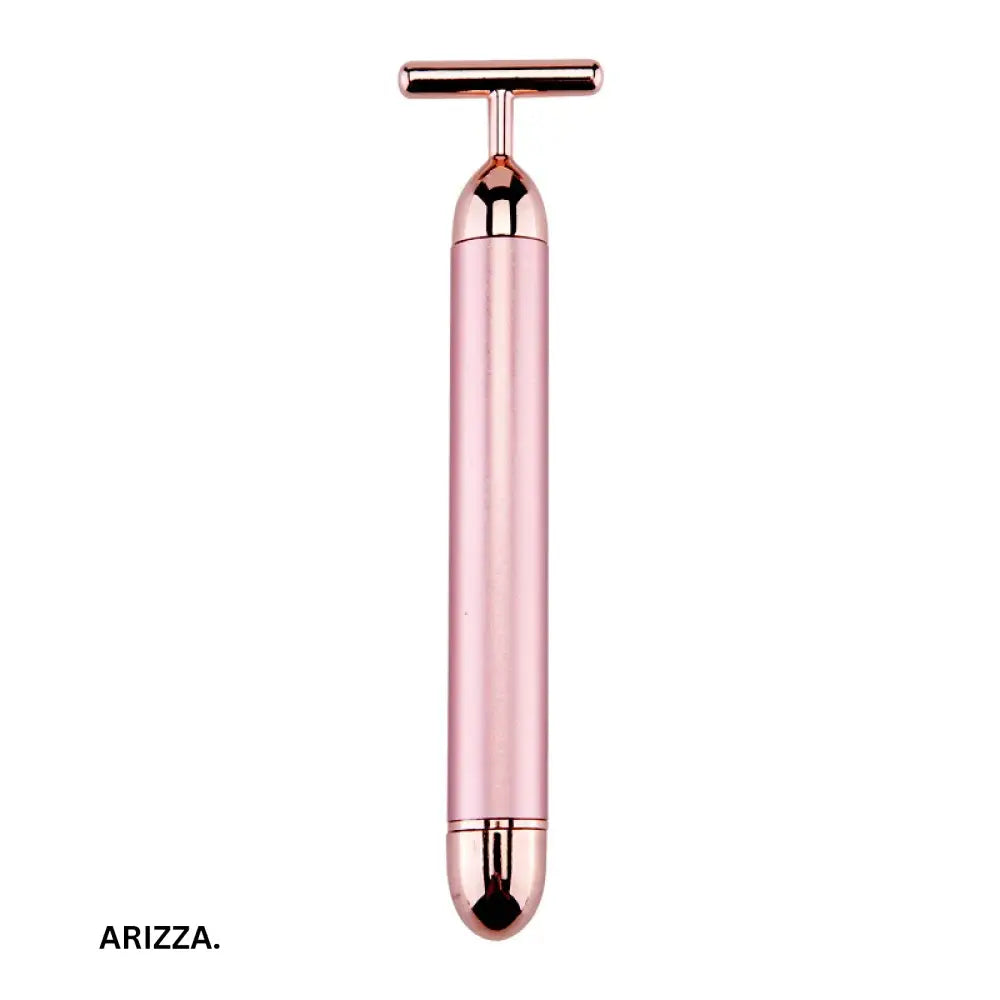 T Shape Vibrating Facial Roller Massager Pink no box