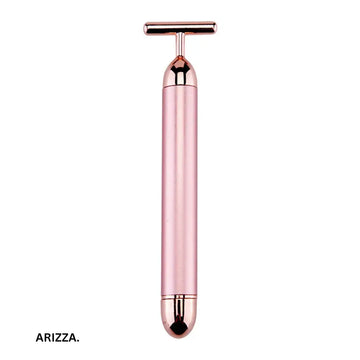 T Shape Vibrating Facial Roller Massager Pink no box