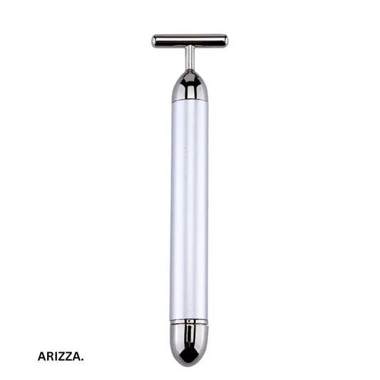 T Shape Vibrating Facial Roller Massager Silvery no box