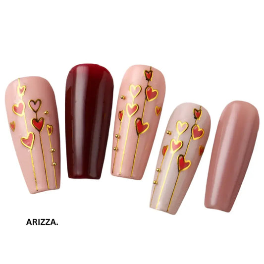 Women 3D Love Heart Lines Nail Sticker STZ-JC002-002