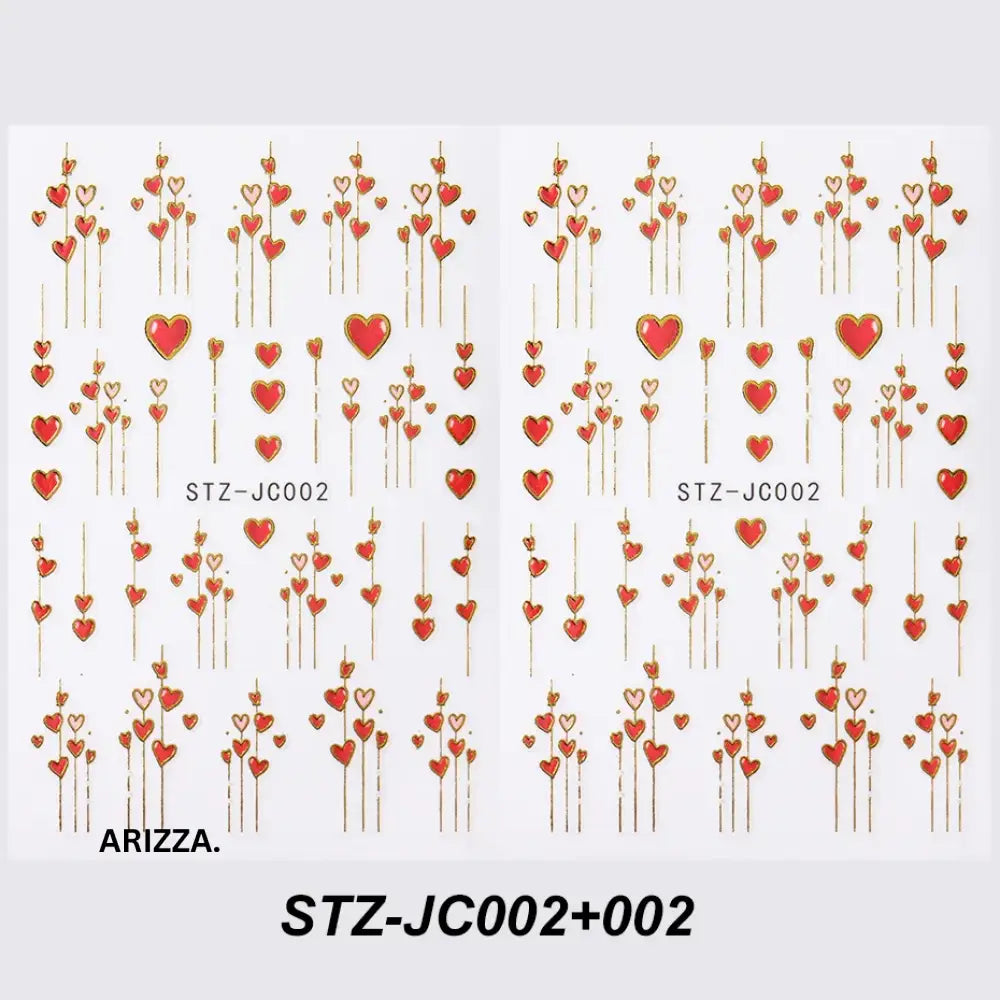 Women 3D Love Heart Lines Nail Sticker STZ-JC002-002