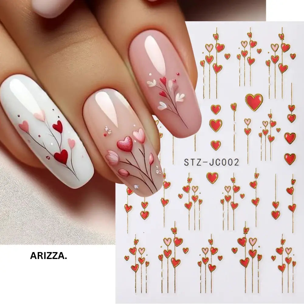 Women 3D Love Heart Lines Nail Sticker STZ-JC002-002