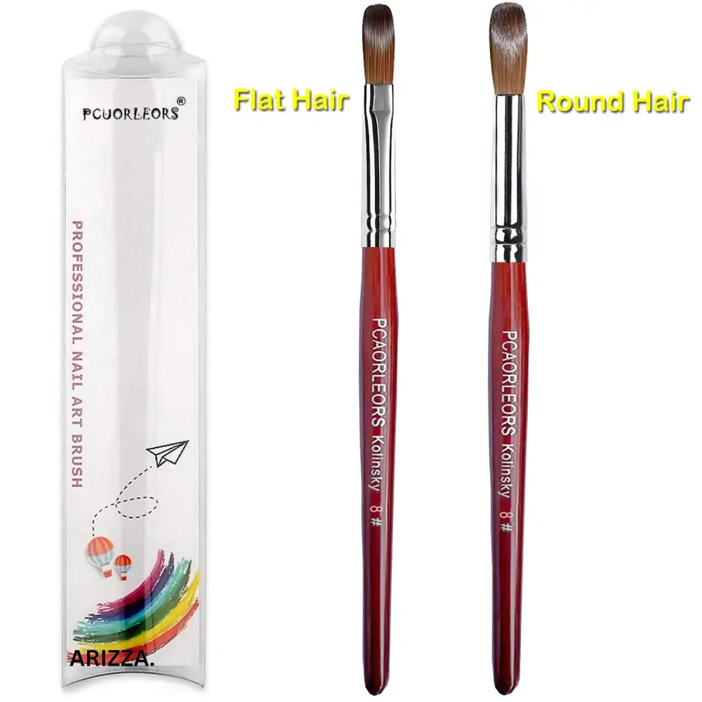Women Carving Nail Brush Art Drawing Tool 2Pack(Size8)