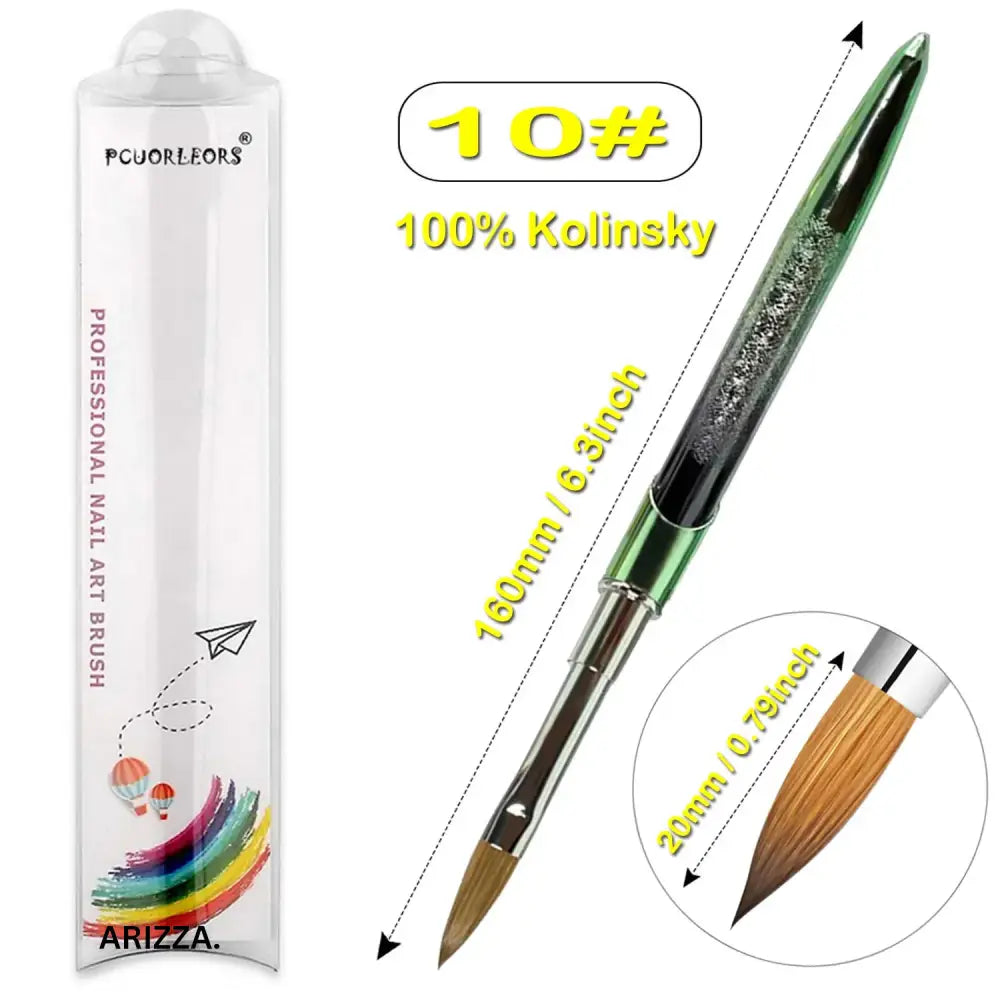 Women Carving Nail Brush Art Drawing Tool Green 10