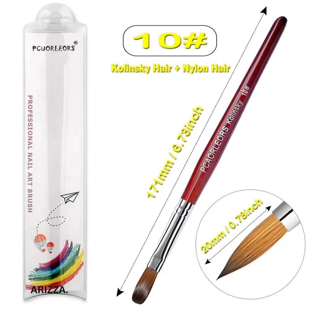 Women Carving Nail Brush Art Drawing Tool Red size 10