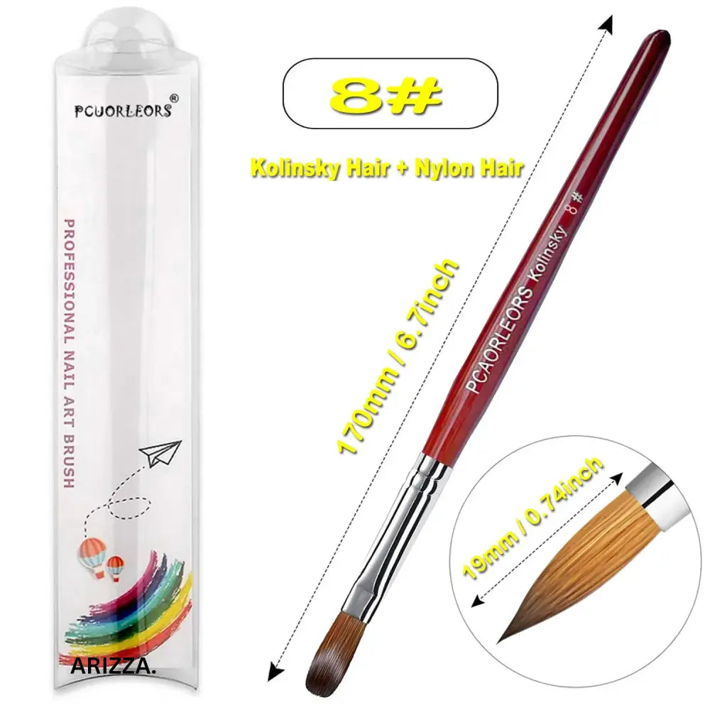 Women Carving Nail Brush Art Drawing Tool SIZE 8