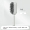 Women Hair Styling Self-Cleaning Hairbrush White