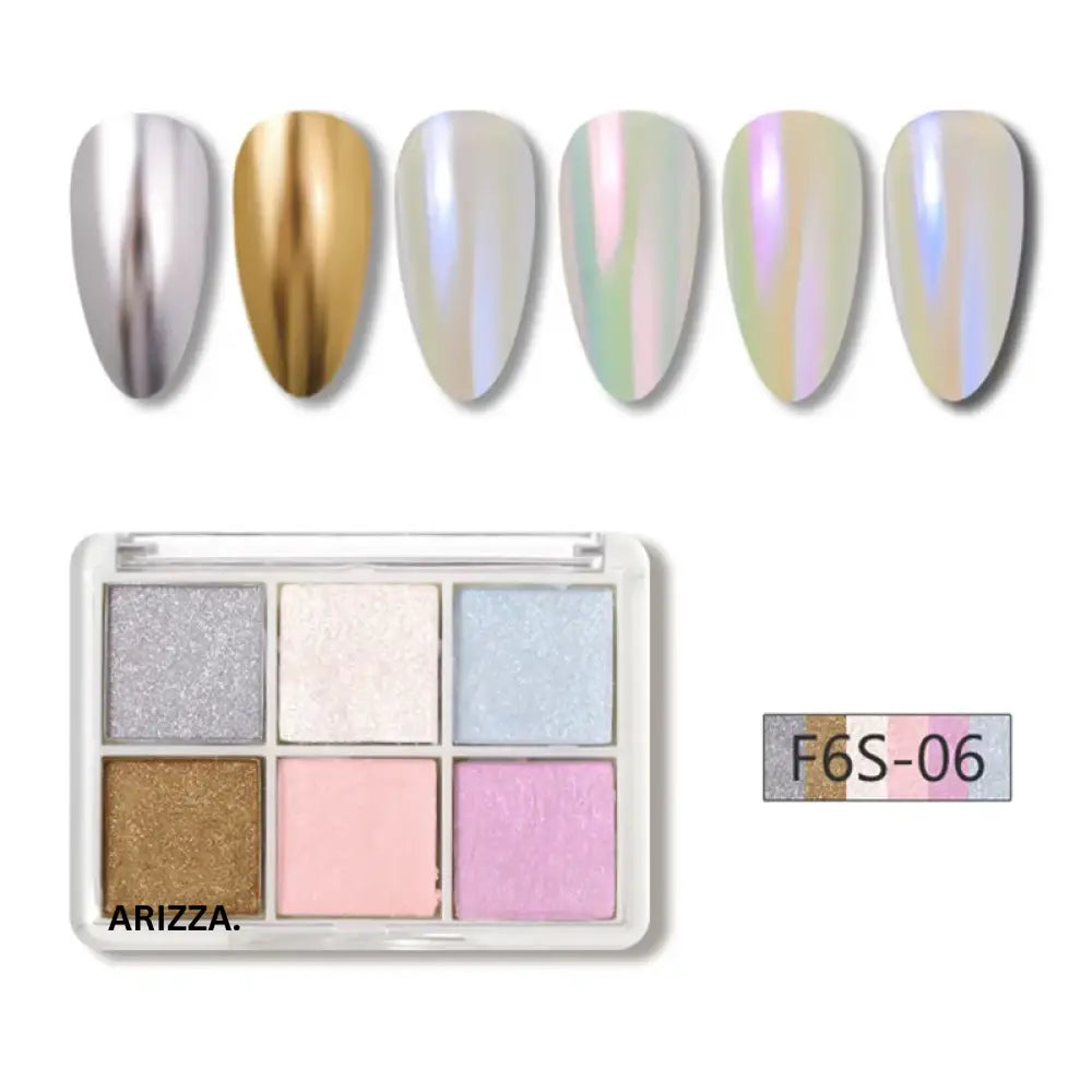 Women Magic Mirror Nail Pigment Palette FGT188-06