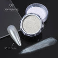 Women Milky white Gradient Nails Glitter Gradient C07