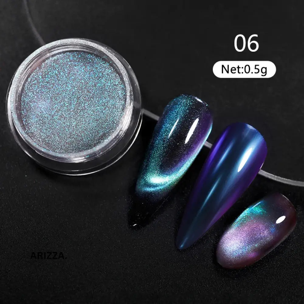 Women Milky white Gradient Nails Glitter Chameleon 10a