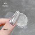 Women Milky white Gradient Nails Glitter Moonlight 05
