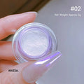 Women Milky white Gradient Nails Glitter Pearl 04