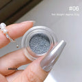 Women Milky white Gradient Nails Glitter Pearl 08