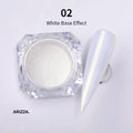 Women Milky white Gradient Nails Glitter Pearl 10