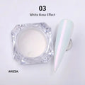 Women Milky white Gradient Nails Glitter Pearl 11
