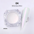 Women Milky white Gradient Nails Glitter Pearl 12