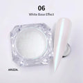 Women Milky white Gradient Nails Glitter Pearl 13