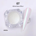Women Milky white Gradient Nails Glitter Pearl 14