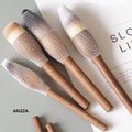 Women Vintage Wood Handle Makeup Brush