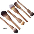 Women Vintage Wood Handle Makeup Brush